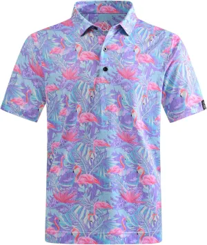 DEOLAX Mens Golf Shirt Fashion Prints Athletic Mens Polo Shirts Short Sleeve Classic Casual Dry Fit Soft Golf Shirts for Men