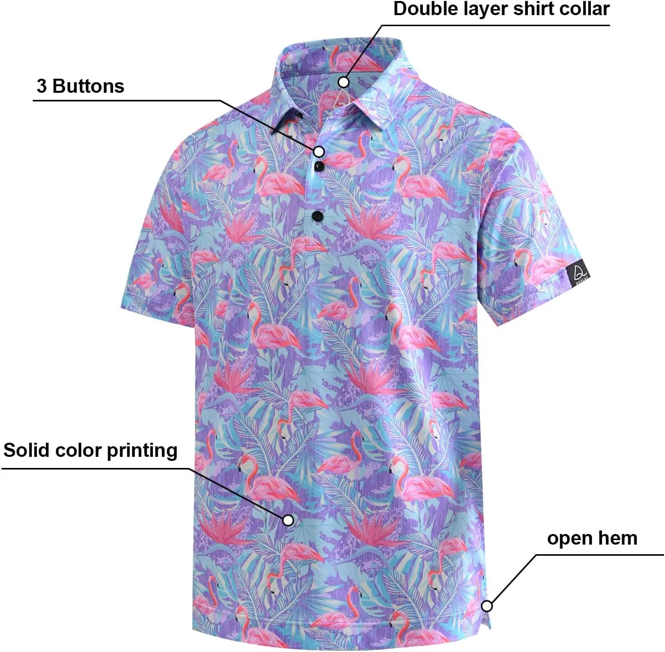 DEOLAX Mens Golf Shirt Fashion Prints Athletic Mens Polo Shirts Short Sleeve Classic Casual Dry Fit Soft Golf Shirts for Men
