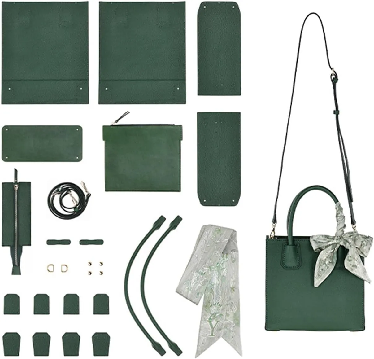 DIY Tote Bag for Women Satchel Kit Cowhide Leather Handmade Crossbody Bag Stitching Craft Tool Set Birthday Gift
