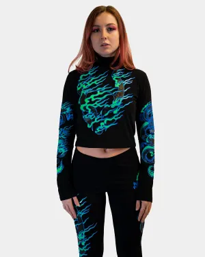 DRAGONITE HIGH NECK LONG SLEEVE TOP BLACK