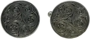 Elegance and Symbolism Celtic Cufflinks Crafted from Durable Pewter Long-Lasting Shine Resistance to Tarnish Leatherette Box Diameter 0.62" (Triskelion Motif)