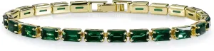Elegant Green Tennis Bracelet for Women - Emerald Jewelry Piece, Green Cubic Zirconia Bracelet for Timeless Style