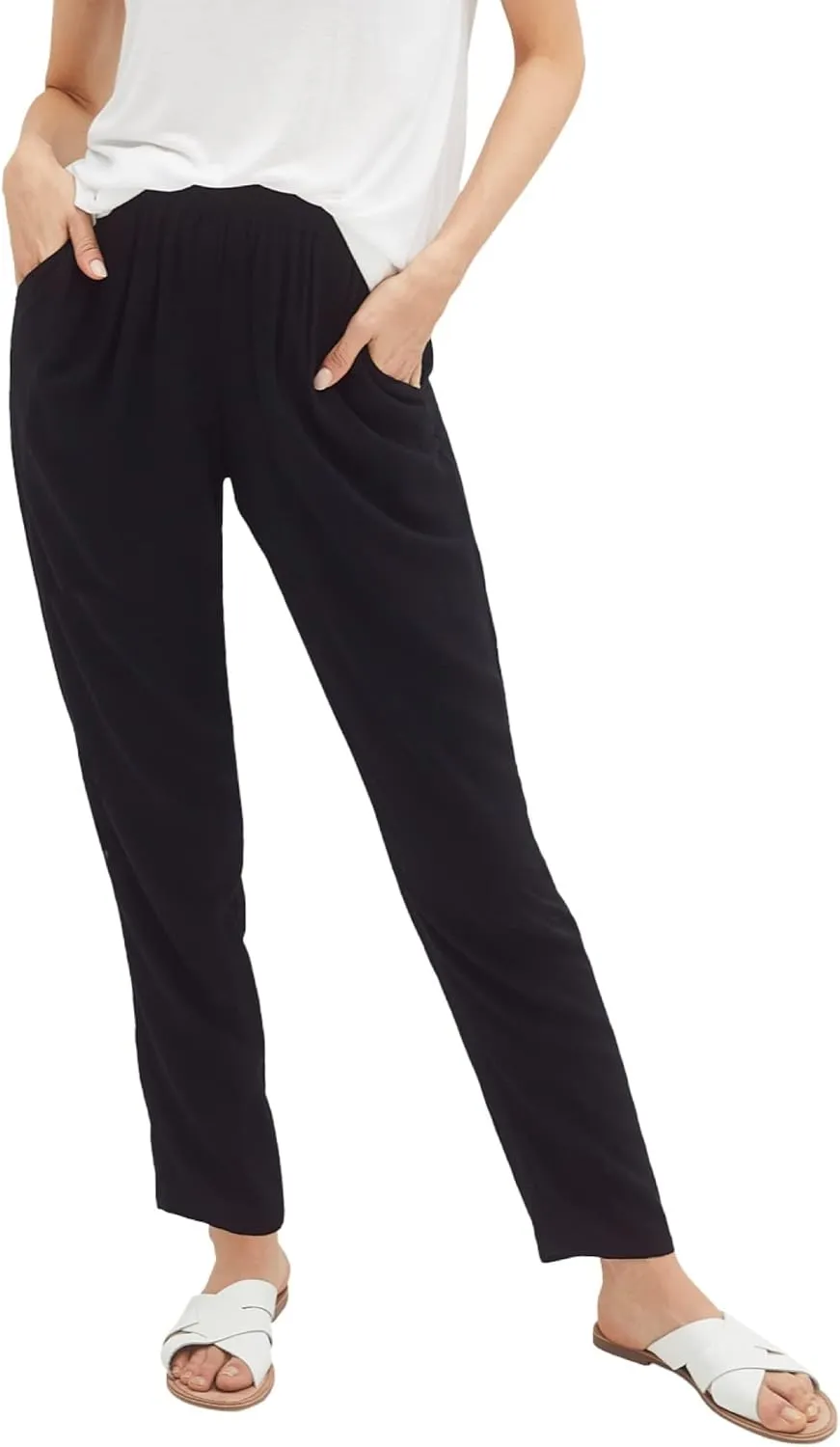 ellos Plus Size Woven Soft Pants