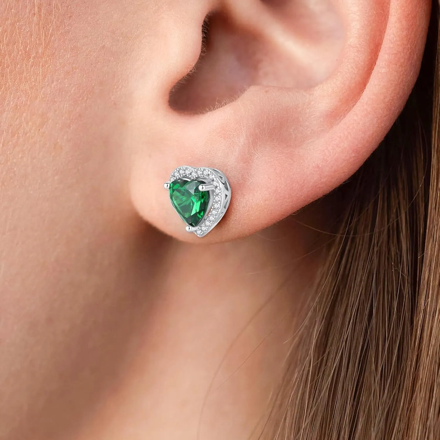 Emerald Cubic Zirconia Earrings for Women Jewelry Birthday Gift