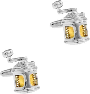 Fishing Reel Cufflinks with Presentation Gift Box Fish Rod Fisherman for Dad Fish Guide Father's Day