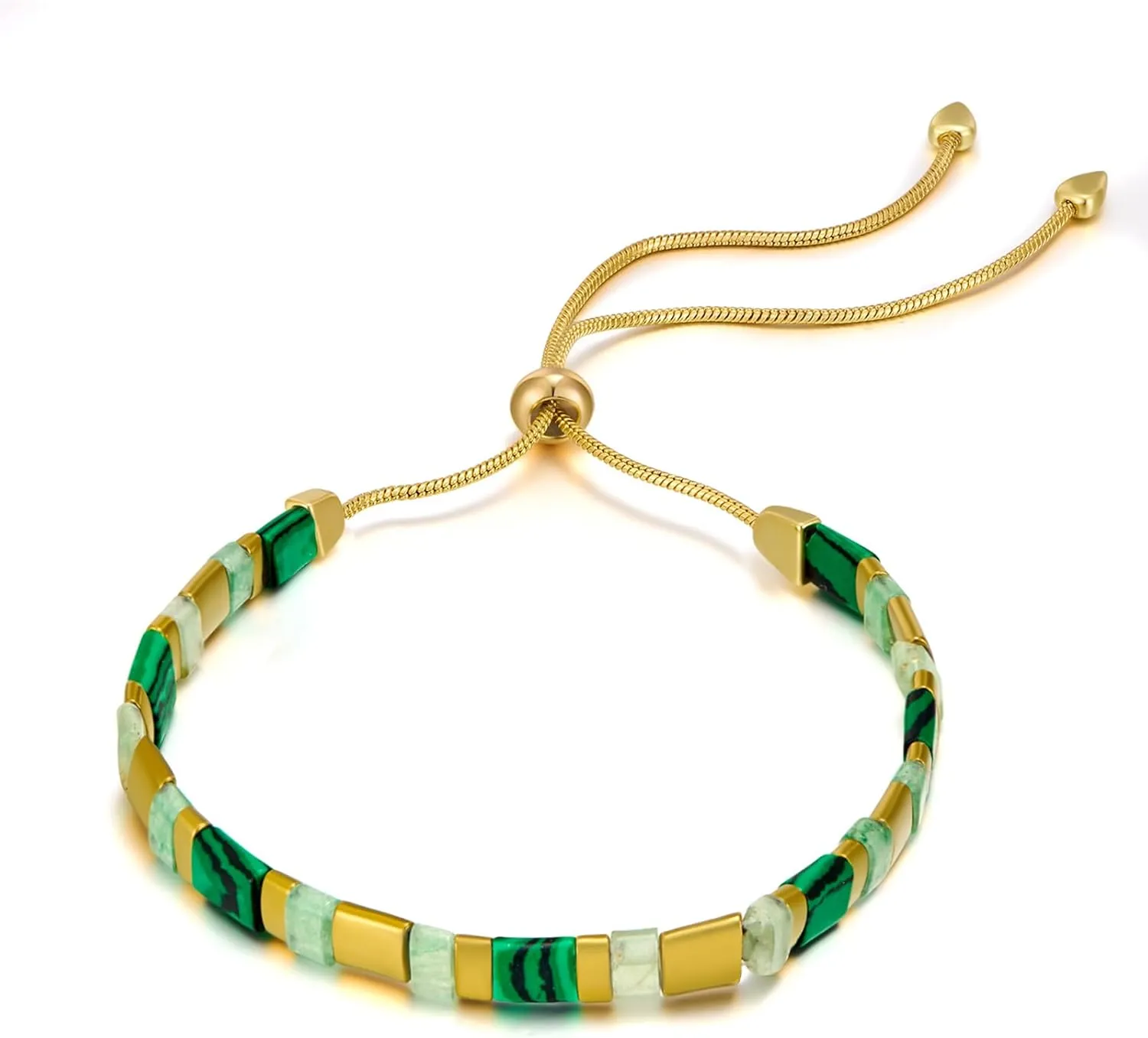 Flat Beaded Bangle Bracelets for Women Boho Colorful Beads Stack Bracelet Adjustable Slider Bracelet Fashion Friendship Bracelet Jewelry