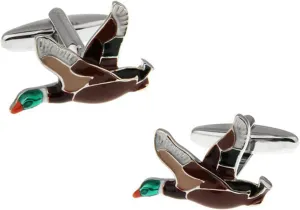 Flying Duck Cufflinks, Trendy Accessories for Hunting and Outdoor Enthusiasts