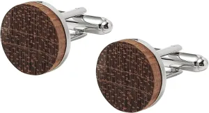 FM FM42 Mens Solid Wood Copper Round Cufflinks for Clothing Shirts, Pack of 2
