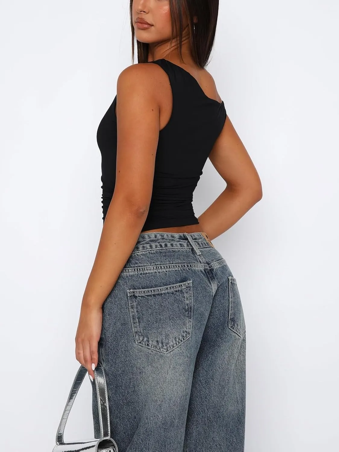 ForeFair Womens Off Shoulder Tops Sleeveless Going Out Crop Tank Tops Slim Fitted Shirts Summer Outfits Y2K Cute Tops