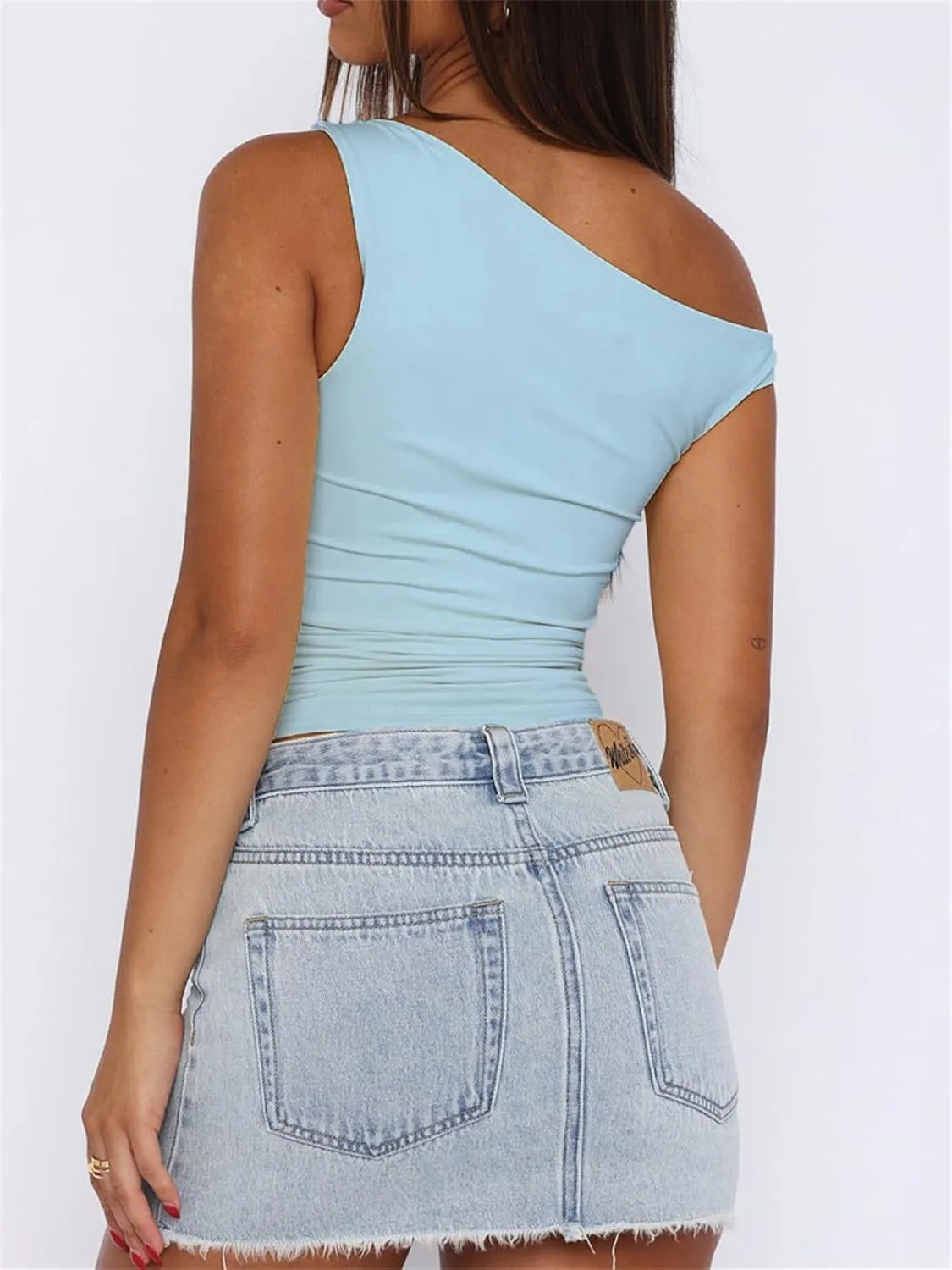 ForeFair Womens Off Shoulder Tops Sleeveless Going Out Crop Tank Tops Slim Fitted Shirts Summer Outfits Y2K Cute Tops