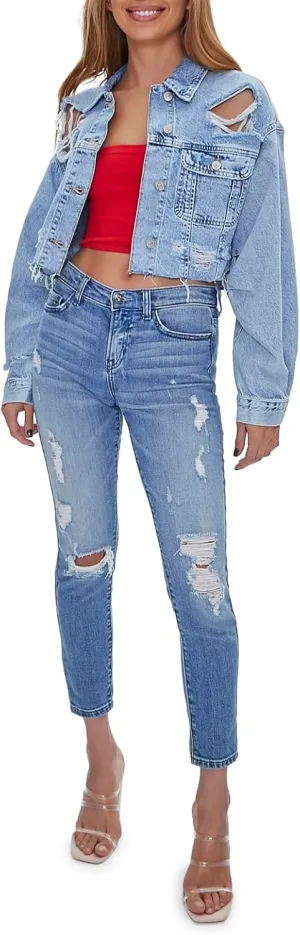 Forever 21 Women's Distressed Denim Jacket