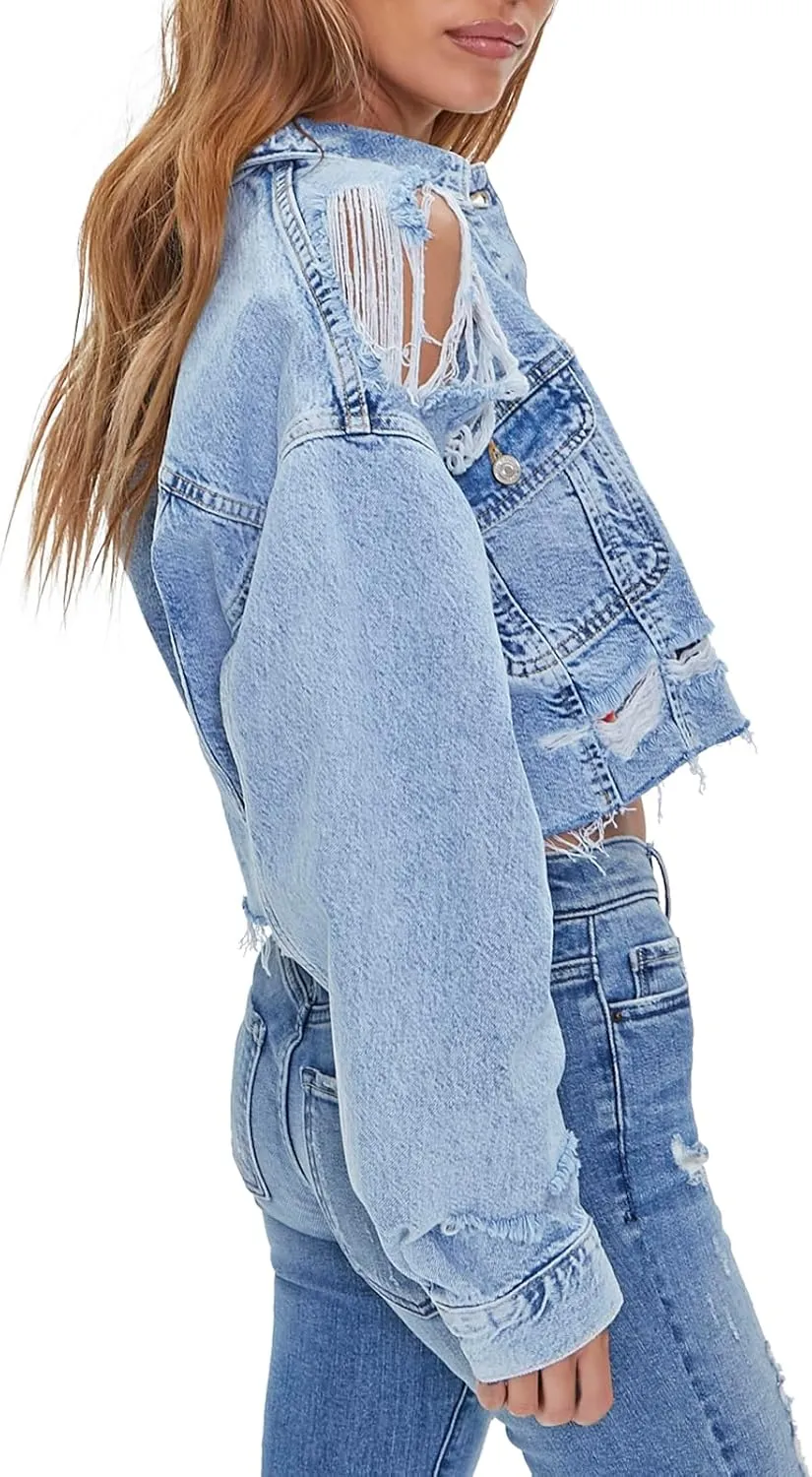 Forever 21 Women's Distressed Denim Jacket