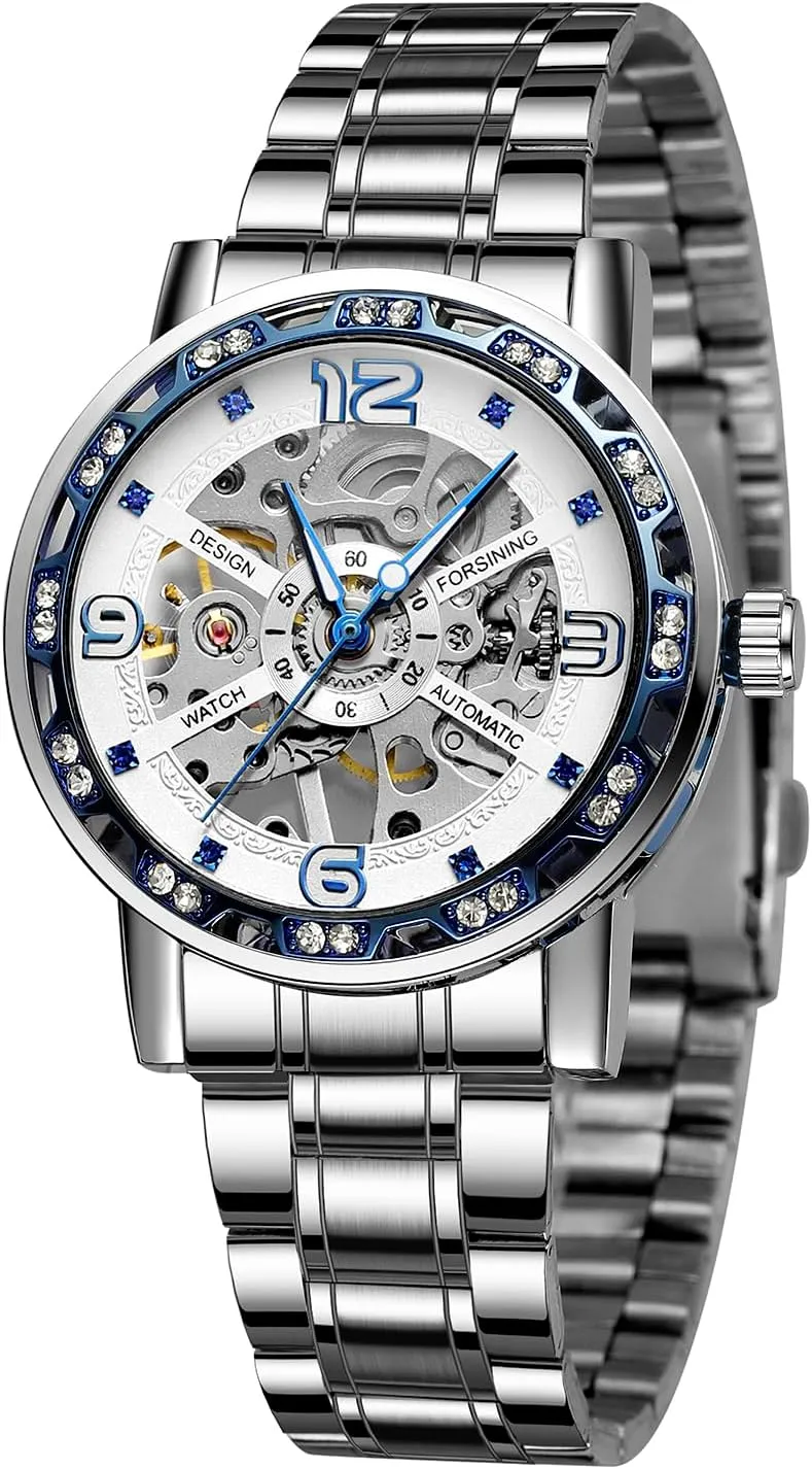 FORSINING Men's Hand Wind Skeleton Mechanical Luxury Waterproof Wirst Watch