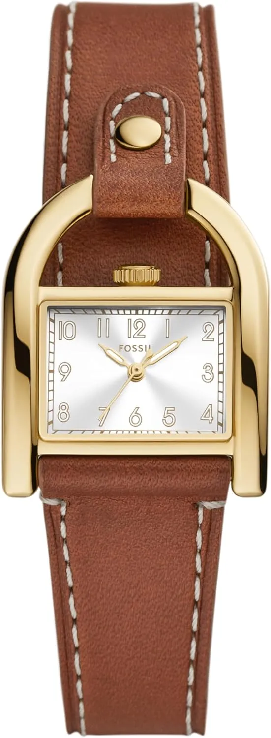 Fossil Women's Harwell Quartz Stainless Steel and Leather Three-Hand Watch
