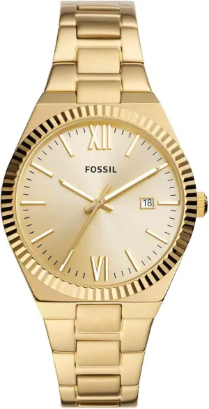 Fossil Women's Scarlette Quartz Stainless Steel Three-Hand Watch, Color: Gold (Model: ES5299)