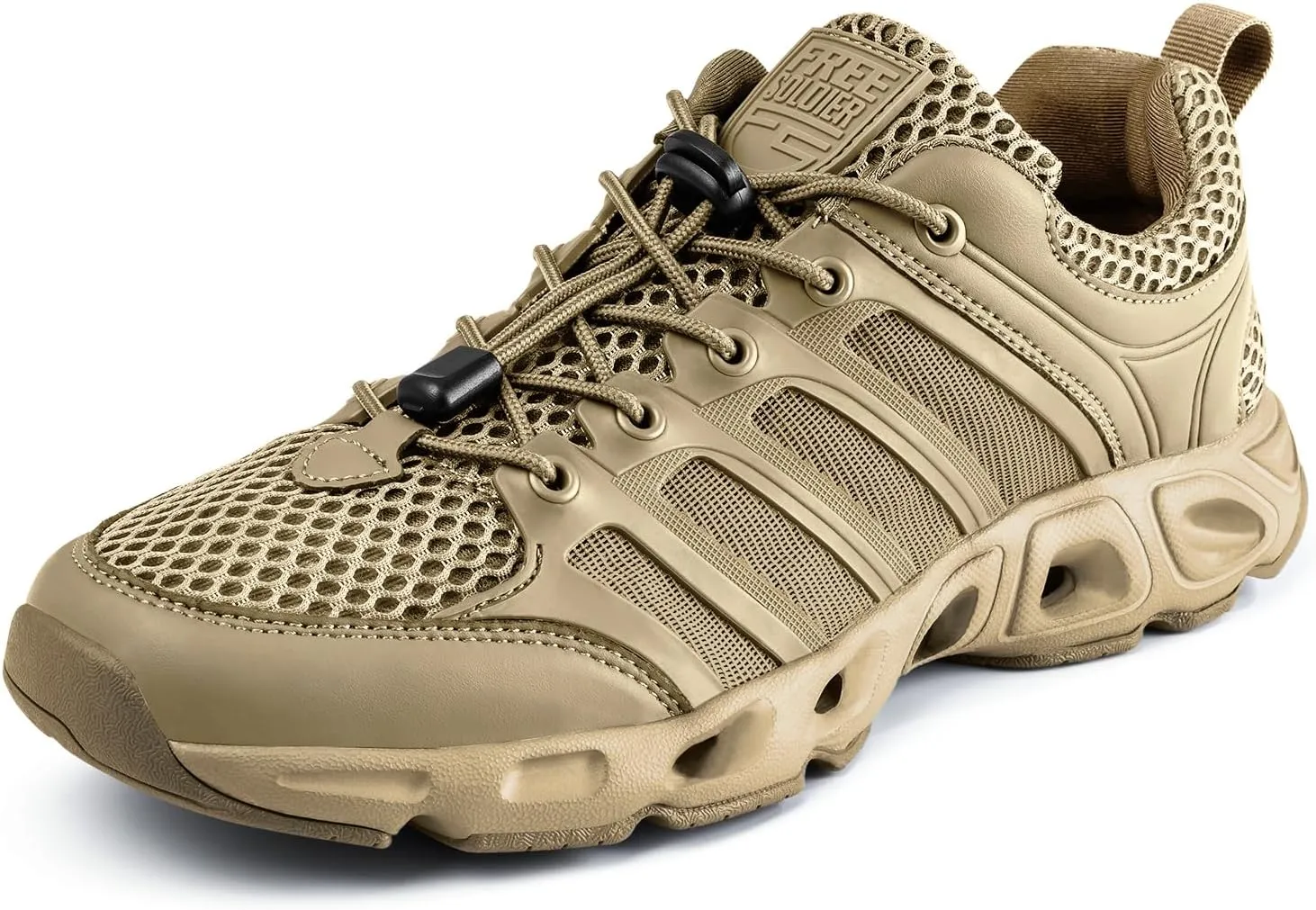 FREE SOLDIER Mens Hiking Shoes Summer Quick Dry Work Shoes for Water Trekking Tactical Boots Ventilated Ultra Light