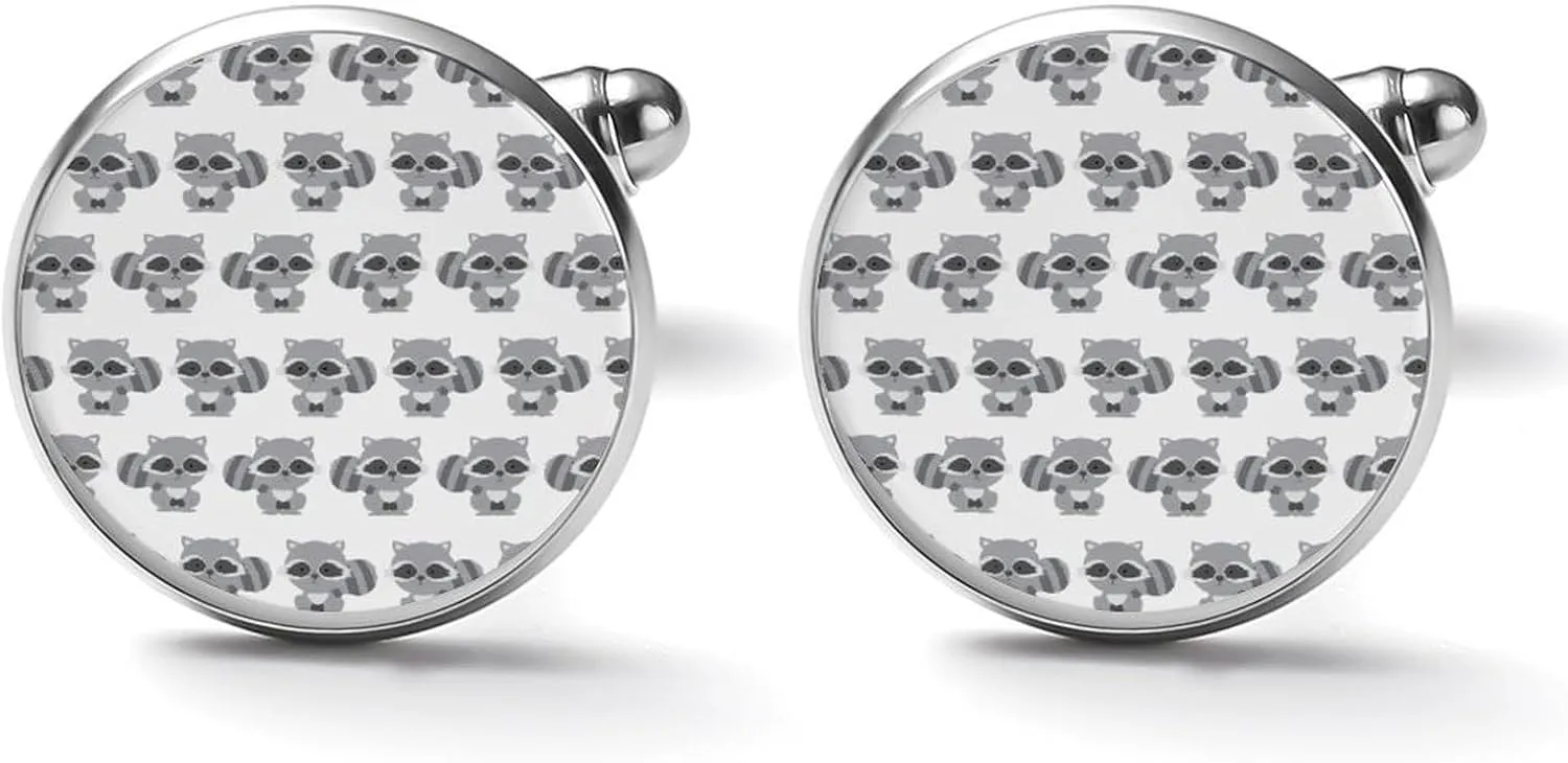 Funny Reccoon Mens Cufflinks Classic Alloy Shirt Cuff Links Unique Jewelry Gift for Groom Father Husband Boyfriend