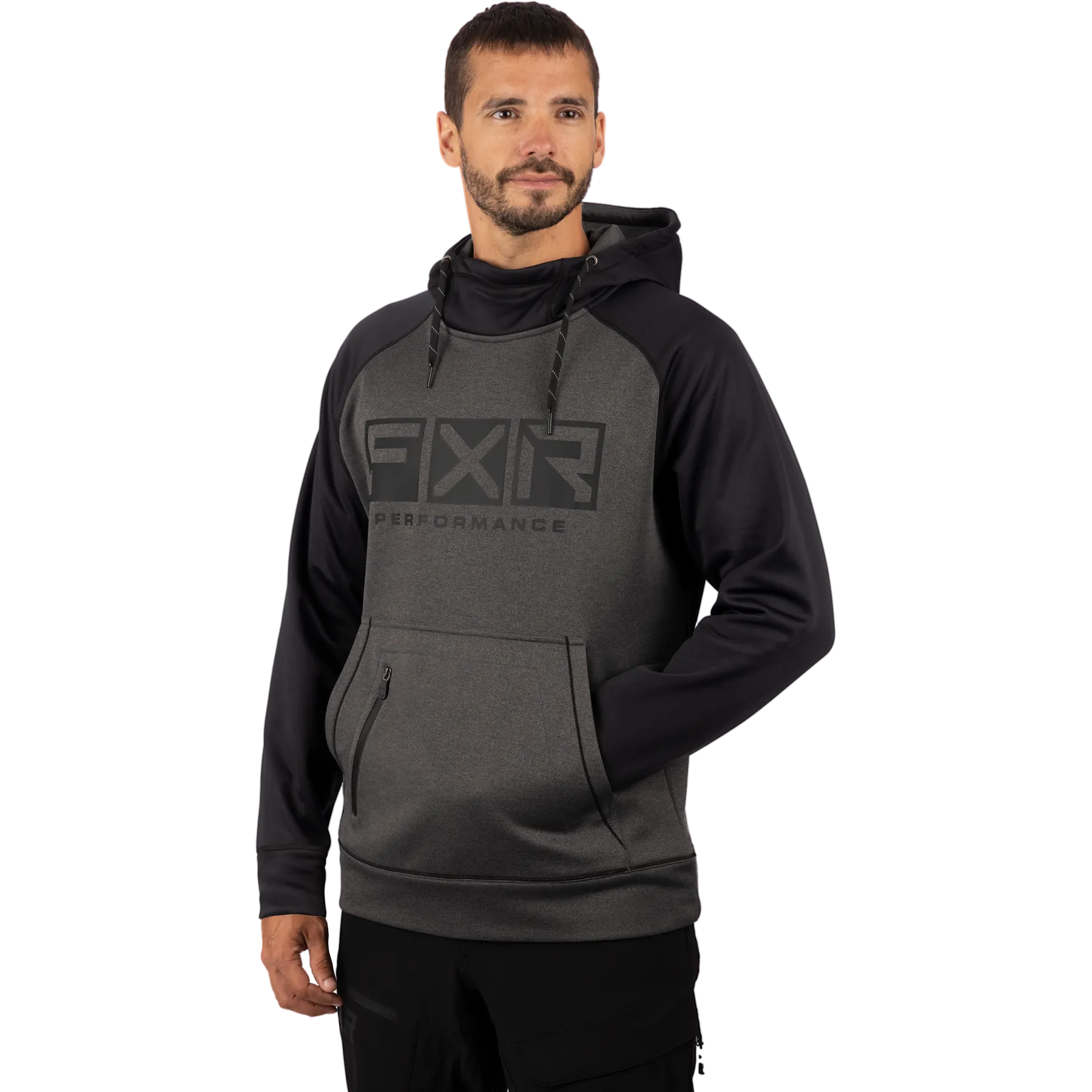 FXR Men's Helium Tech Pullover Fleece Char Heather/Black