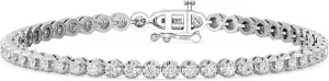 GILDED 2-3 Carat Round Lab Grown Diamond Diamond Tennis Bracelets for Women | Sterling Silver Bracelet | Fine Jewelry for Her | Timeless Design | Gift Box Included