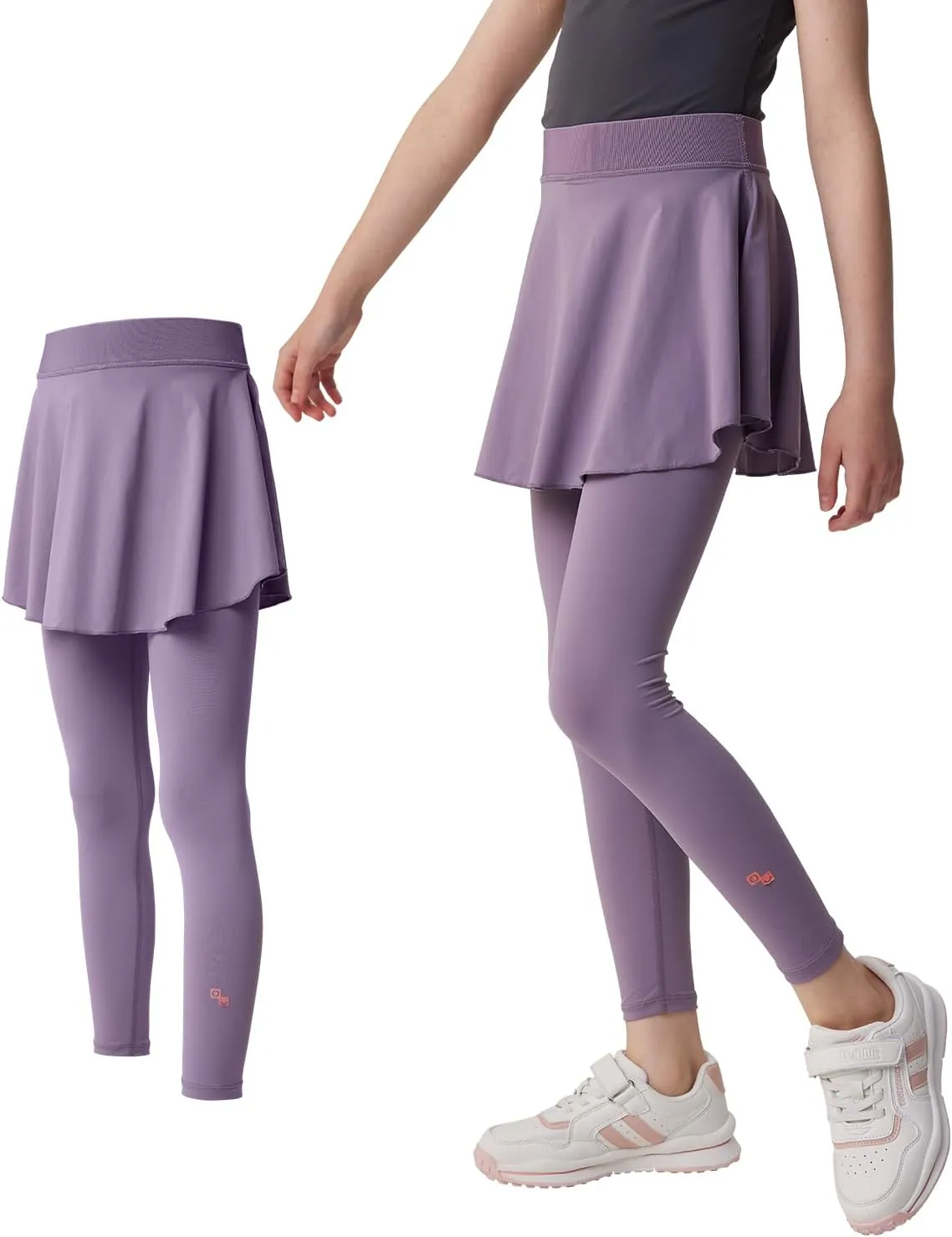 Girls Leggings with Ballet Skirt Kids Elastic Waist Dance Skirted Skorts Light Soft Tights 4-16Y