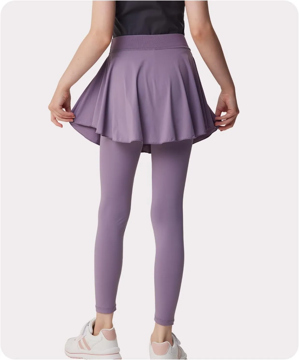 Girls Leggings with Ballet Skirt Kids Elastic Waist Dance Skirted Skorts Light Soft Tights 4-16Y
