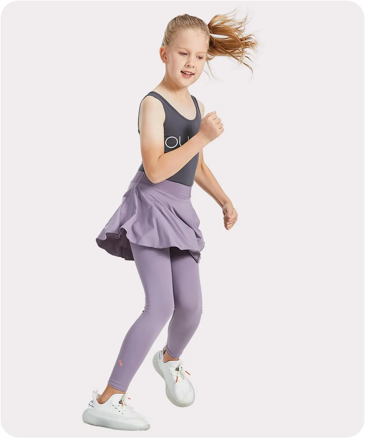 Girls Leggings with Ballet Skirt Kids Elastic Waist Dance Skirted Skorts Light Soft Tights 4-16Y