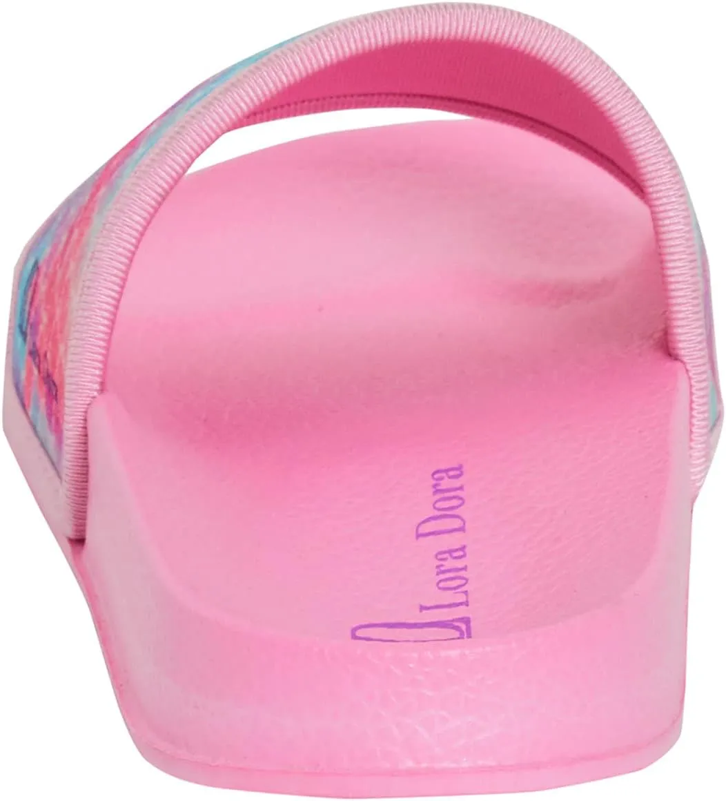 Girls Mermaid Iridescent Sliders Summer Sandals