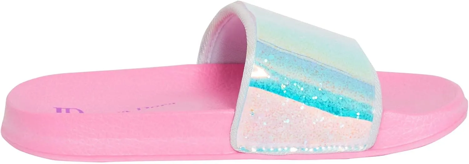 Girls Mermaid Iridescent Sliders Summer Sandals