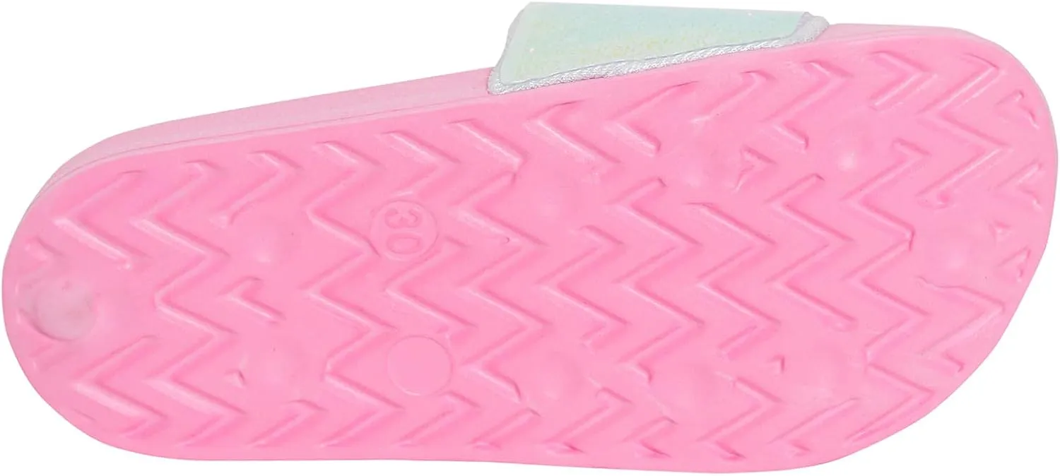 Girls Mermaid Iridescent Sliders Summer Sandals