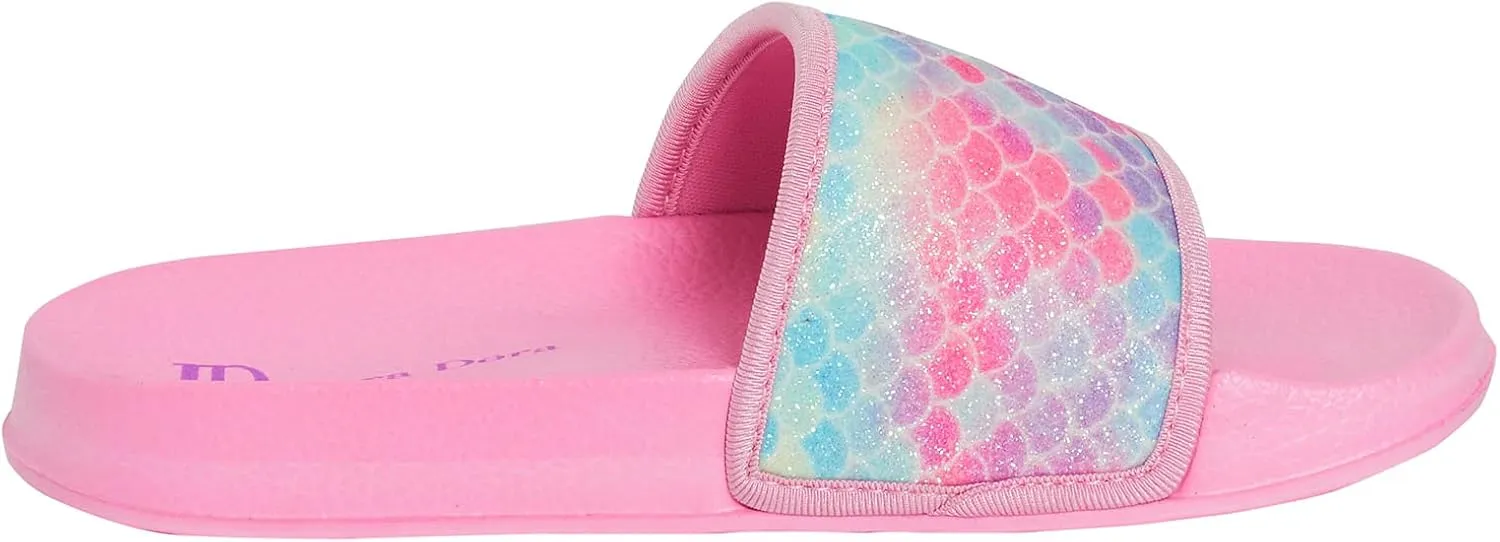 Girls Mermaid Iridescent Sliders Summer Sandals