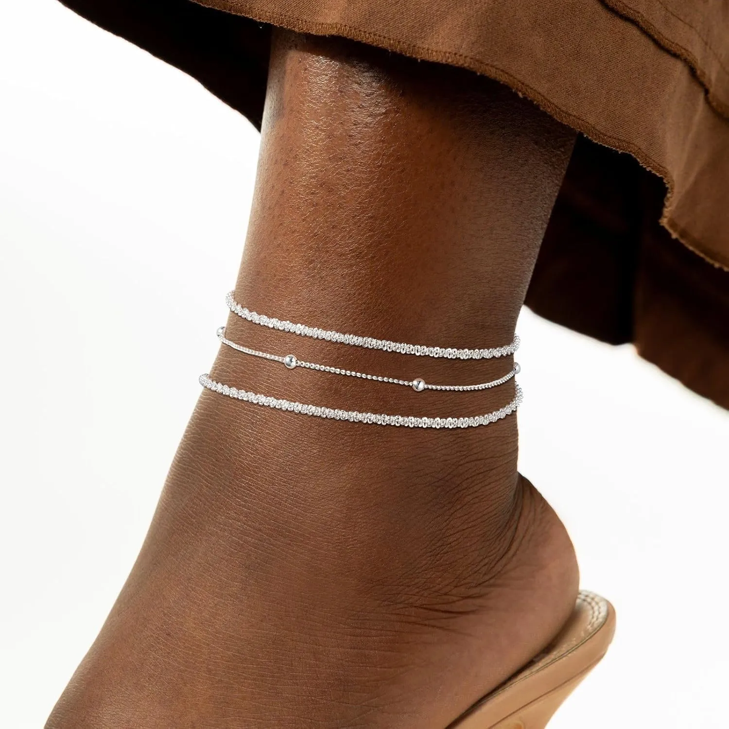 Gold Ankle Bracelets for Women,14K Real Gold Plated Waterproof Anklets Set Layered Anklets for Women Dainty Trendy Jewelry Gift Non Tarnish