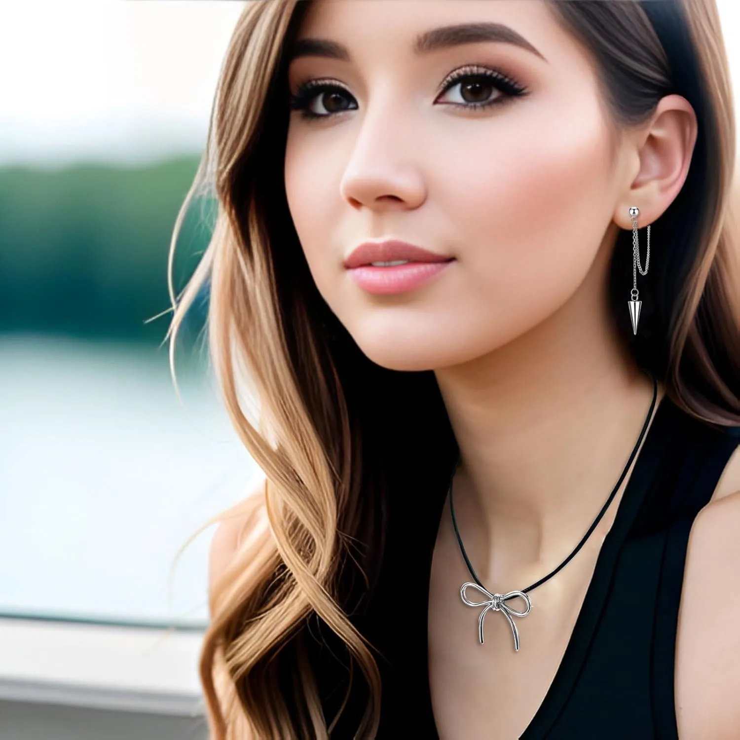 Gold Chain Earrings for Women Irregular Bar Spike Drop Dangle Earrings Long Threader Earring Dangly Tassel Earrings Stainless Steel Black Spike Steampunk Gothic Punk Earrings Jewelry