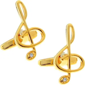 Gold Music Notes Treble Clef Cufflinks
