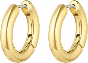 gorjana - Lou Hoops 13/16 inch Drop - 18k Gold Plated - Daily Earring Wear - Secure Hinge Closure - Timeless Design - Versatile for Any Occasion