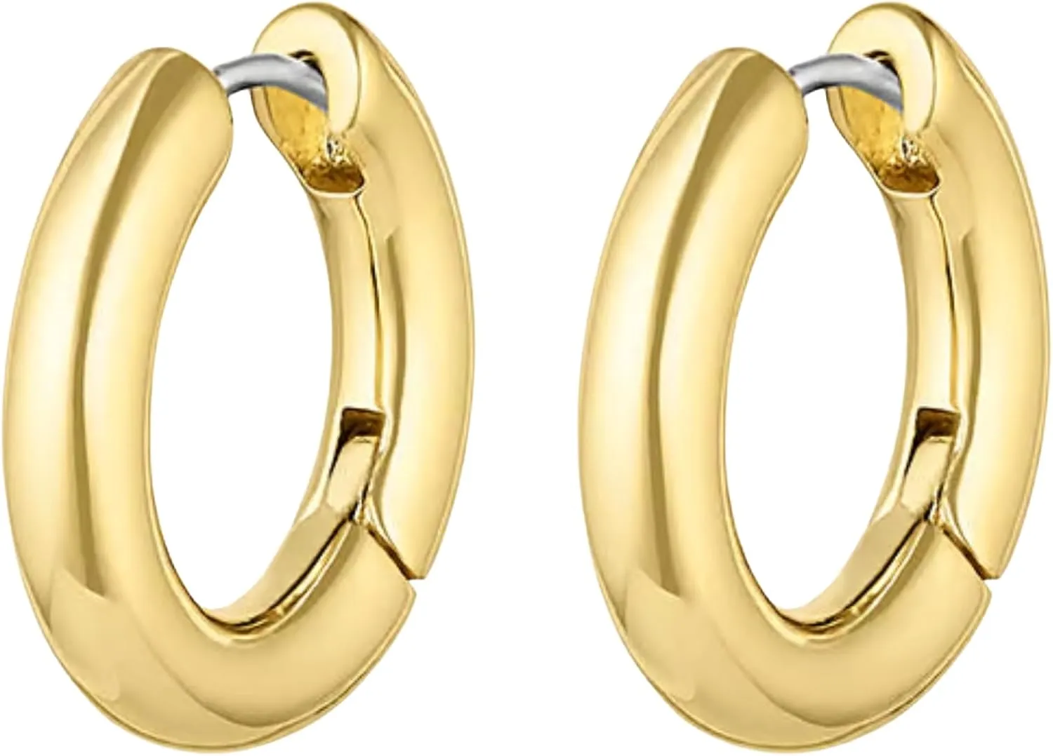 gorjana - Lou Hoops 13/16 inch Drop - 18k Gold Plated - Daily Earring Wear - Secure Hinge Closure - Timeless Design - Versatile for Any Occasion