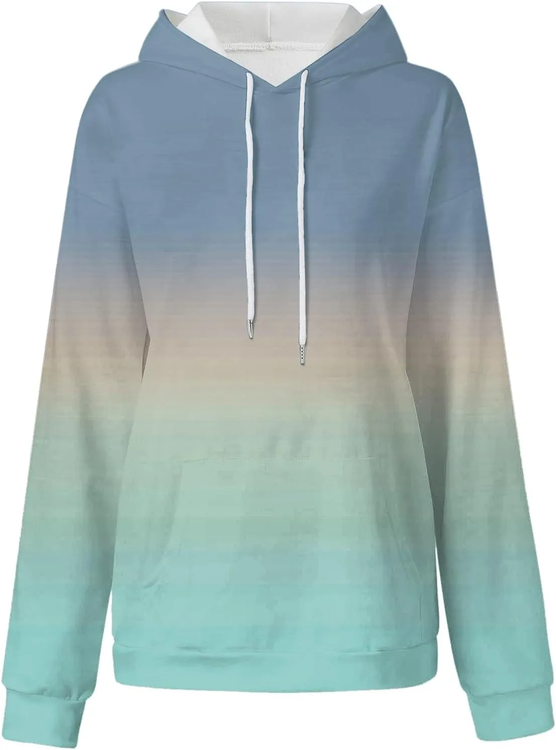 Gradient Printed Hoodies for Women Oversized Hooded Sweatshirts Long Sleeve Shirts Cozy Soft Pullover Womans Hoodie