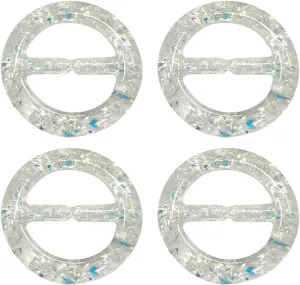 GSHLLO 6 Pcs Round Resin Clothes Buckles Silk Scarf Ring Clip Glitter Shirt Wrap Holder T Shirt Tie Clips Knotted Button Circle Clothing Clip for Women Lady
