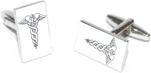 Gtr Men's Cufflinks X2BOCR113 White & Black Medical Symbol Cufflinks