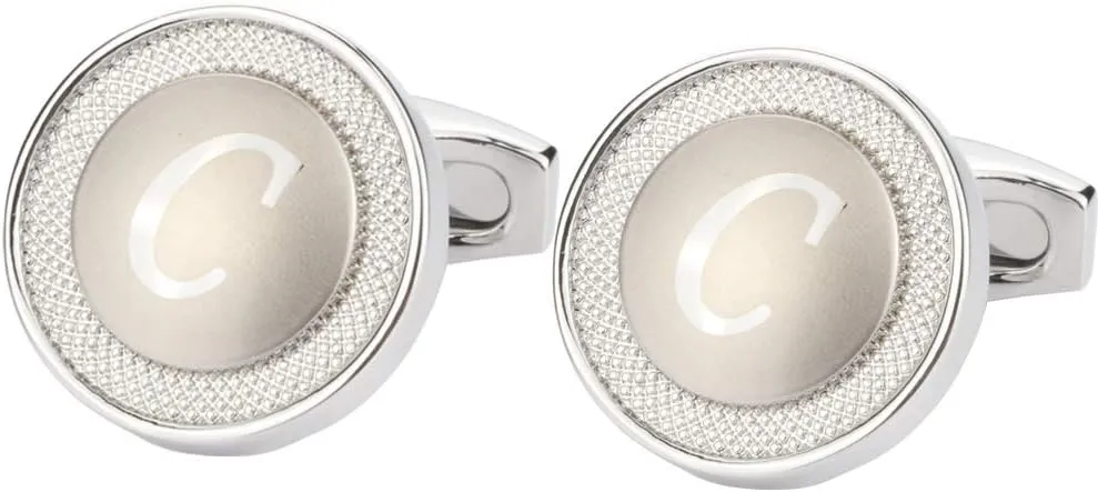 GWD Cufflinks for Men Shirt Premium Quality Personalized Initials Alphabet A-Z Gift Box