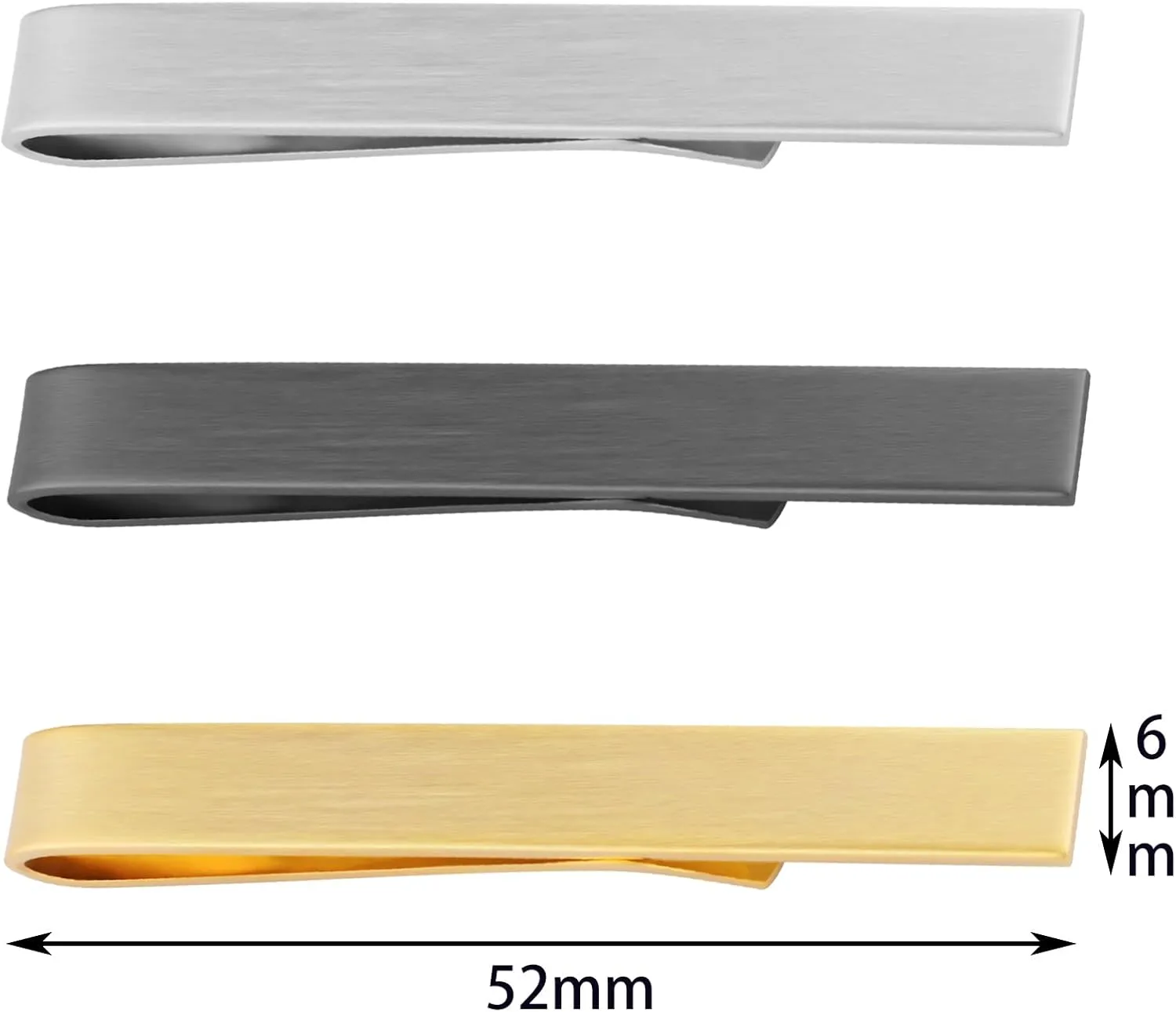 GWD Tie Clips for Men Personalized Tie Bar Black Silver Gold Blue Tie Clip Set Luxury Box Gift