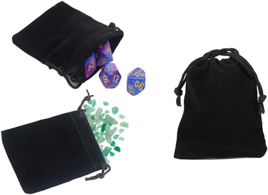GYBest Jewelry Bag, Velvet Drawstring Bag Pouch with 50pcs, 3x4 inches, Black (Jewelry Storage)