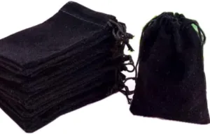 GYBest Jewelry Bag, Velvet Drawstring Bag Pouch with 50pcs, 3x4 inches, Black (Jewelry Storage)