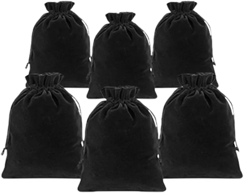 GYBest Jewelry Bag, Velvet Drawstring Bag Pouch with 50pcs, 3x4 inches, Black (Jewelry Storage)