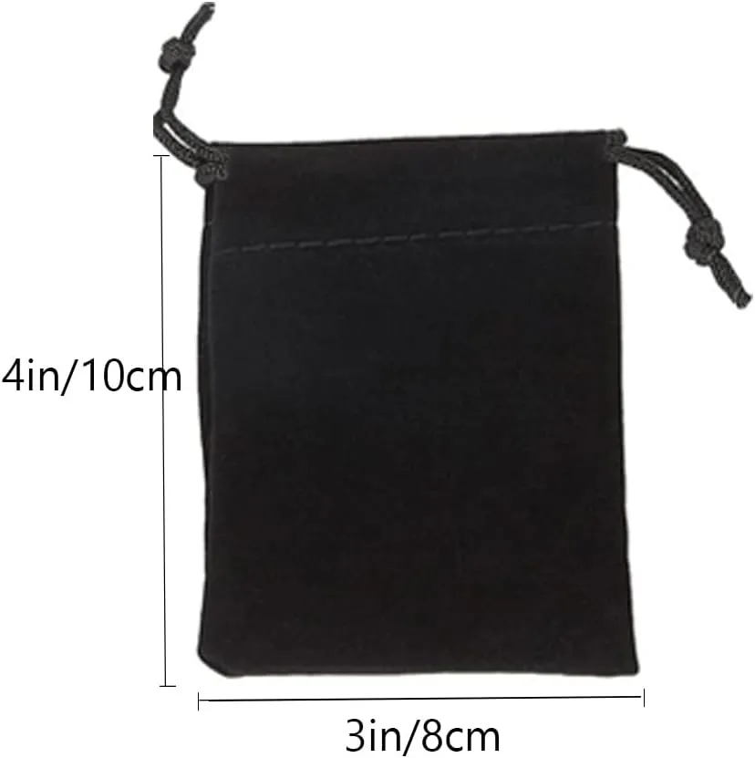 GYBest Jewelry Bag, Velvet Drawstring Bag Pouch with 50pcs, 3x4 inches, Black (Jewelry Storage)