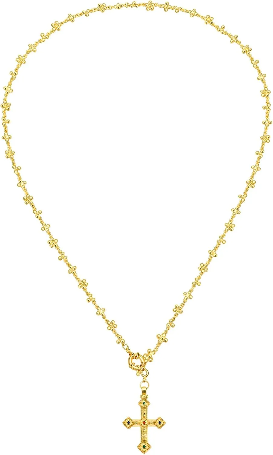 GZQ Gold Chain Cross Necklace for Women Non Tarnish Pendant Dainty Jewlery Gifts for Men