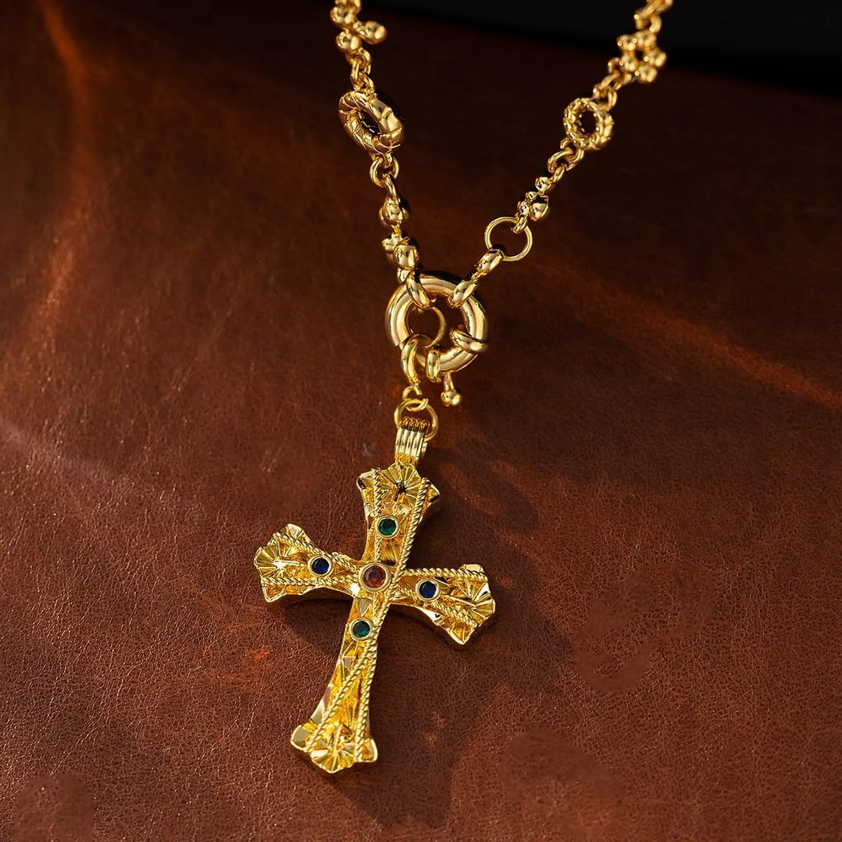 GZQ Gold Chain Cross Necklace for Women Non Tarnish Pendant Dainty Jewlery Gifts for Men