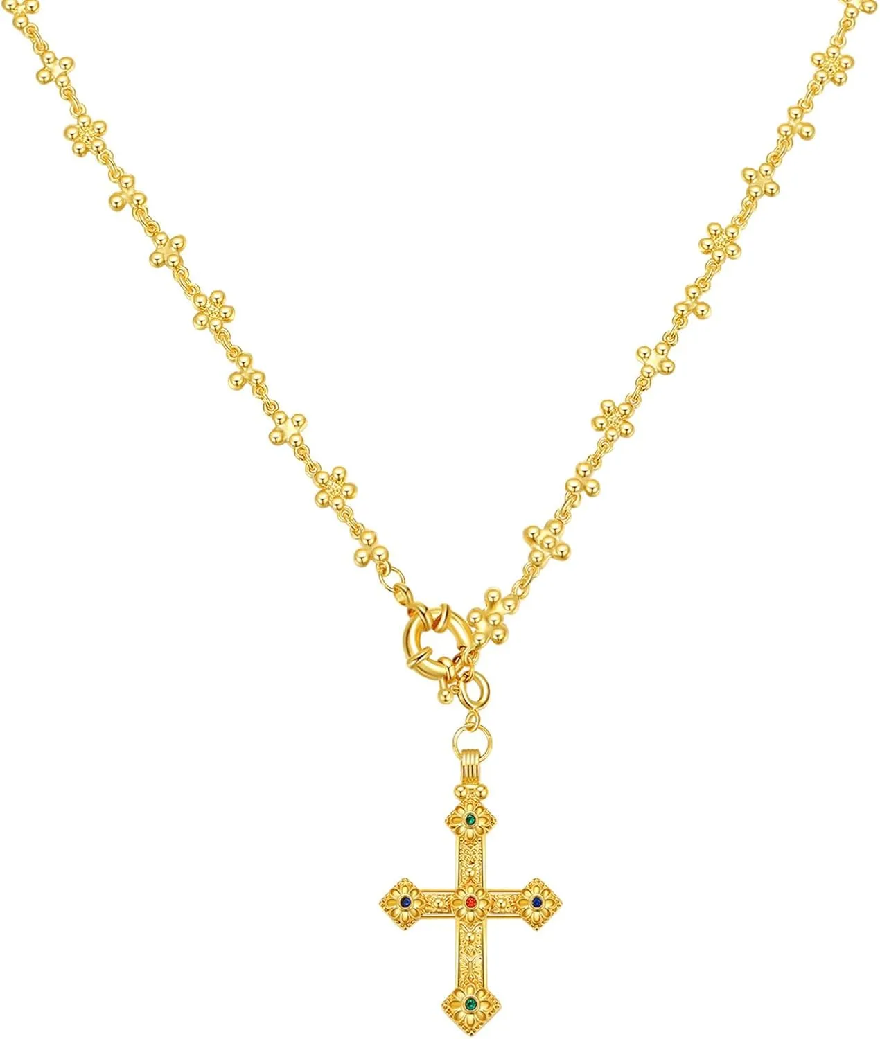 GZQ Gold Chain Cross Necklace for Women Non Tarnish Pendant Dainty Jewlery Gifts for Men