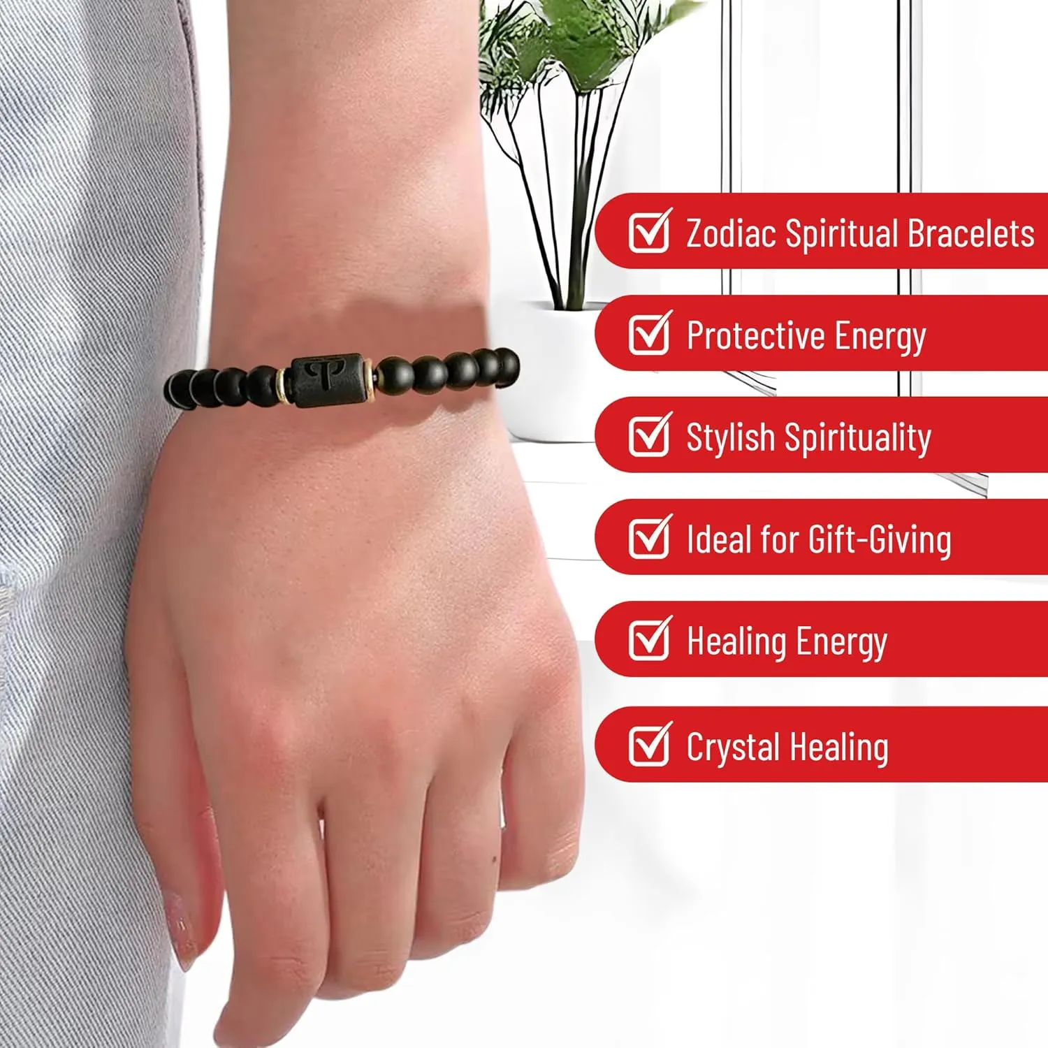 Handmade Zodiac Beaded Matte Black Bracelet For Men Women, Elastic Yoga Stretch Bracelet, Healing Crystals And Stones, Spiritual Gifts For Astrology, 8mm (Sagittarius, November 22nd to December 21st)