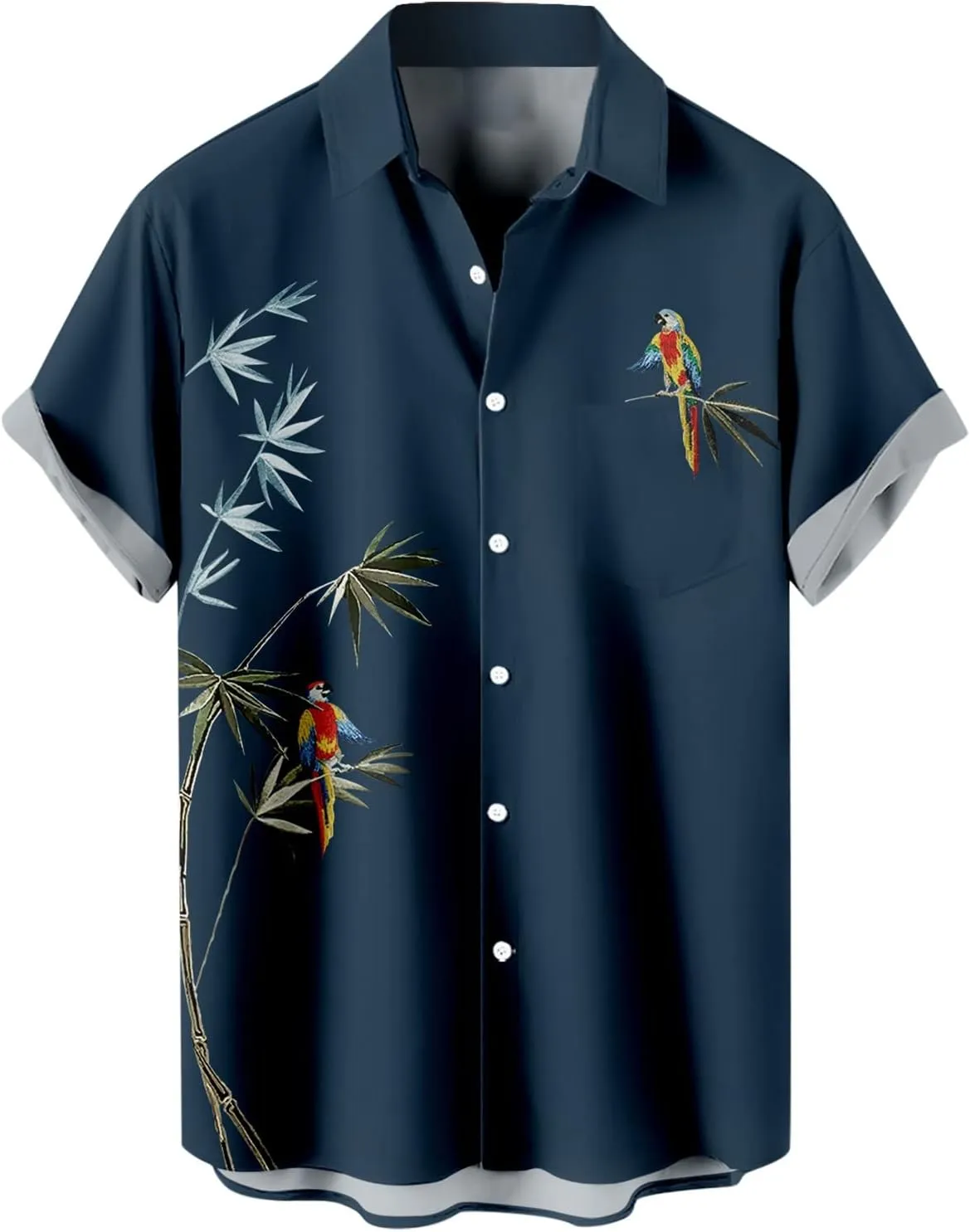 Hawaiian Shirts for Men Button Down Vintage Casual Short Sleeve Fashion Breathable Tropical Beach Tops