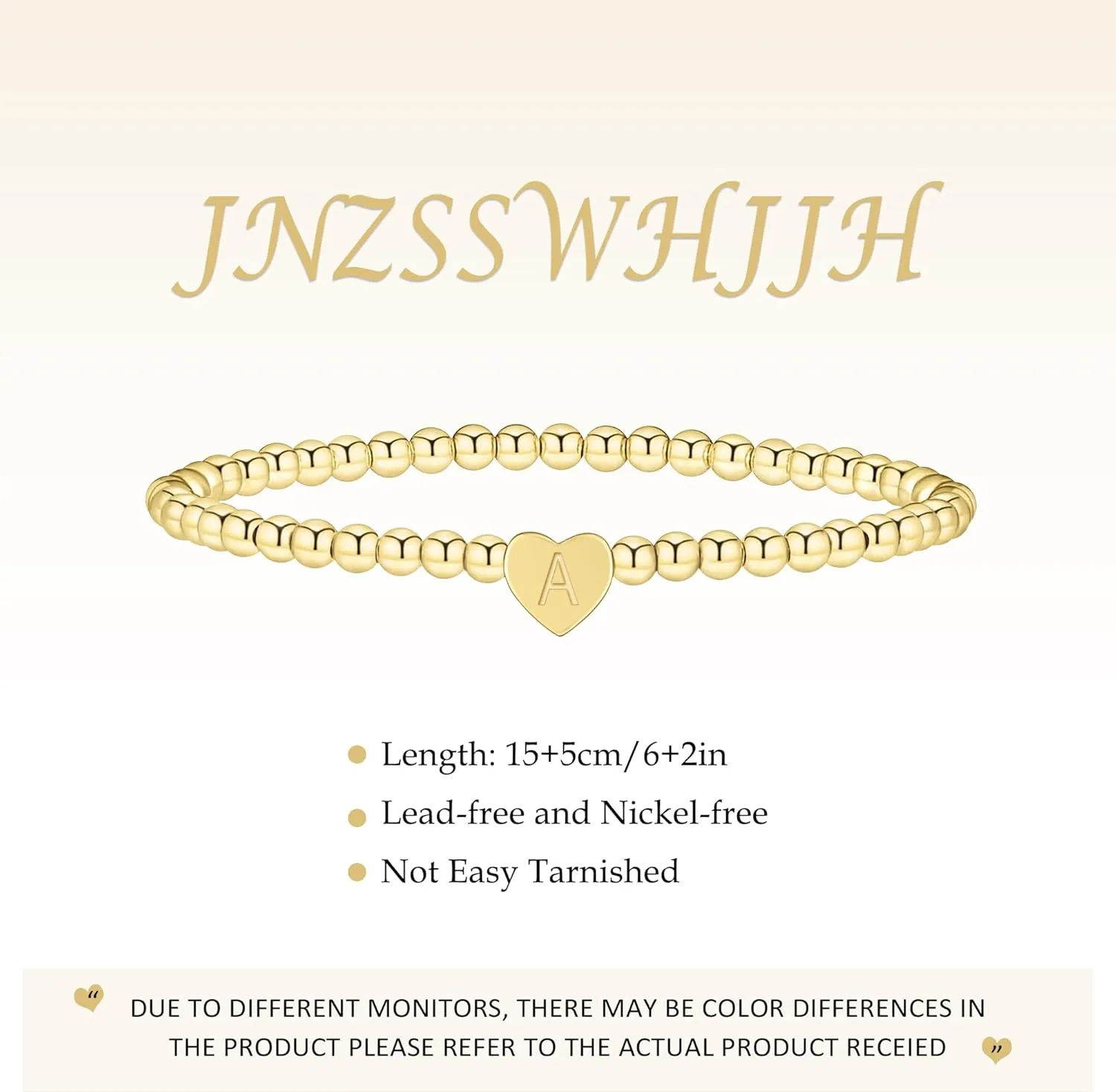 Heart Initial Bracelets for Women Girls - 14K Gold Plated Letter Initial Bracelet Beaded Heart Bracelets for Women Trendy Kids Teen Girl Gifts rendy Stuff Gold Jewelry